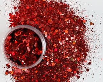 10g Hot Red Glitter - Premium Glitter for Crafts, Nail Art, and DIY Projects -  Add Whimsical Sparkle to Your Creations!