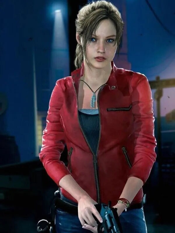 Buy Womens Claire Redfield Resident Evil Red Moto Leather Jacket