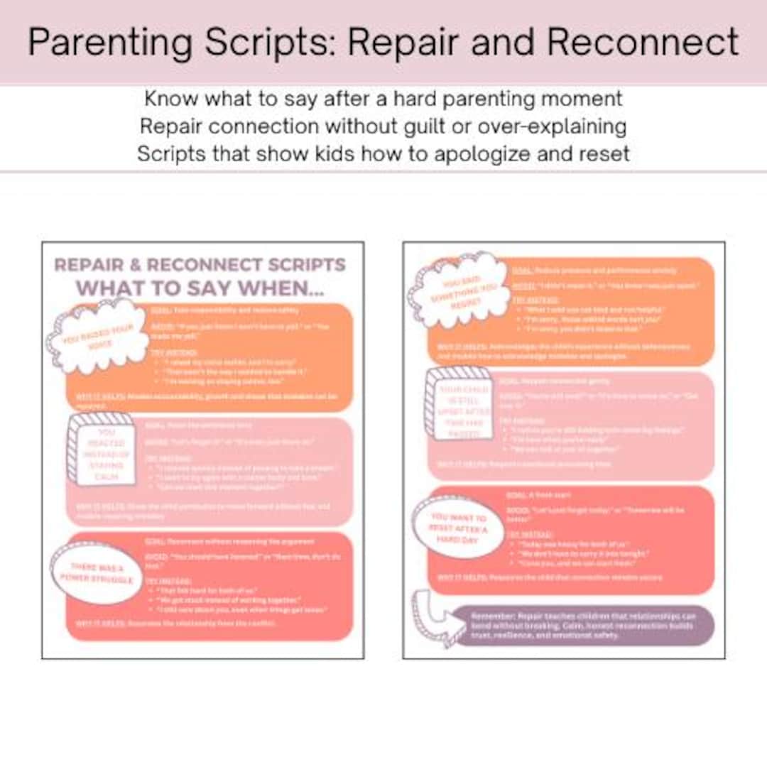 Parent Script Repair & Reconnection Parent Scripts | What to Say After Yelling ...