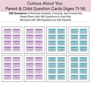 Parent Child Bonding Activity | 280 Question Cards for Families | Father Son Mother Daughter Conversation Prompts | Daily Family Check-In