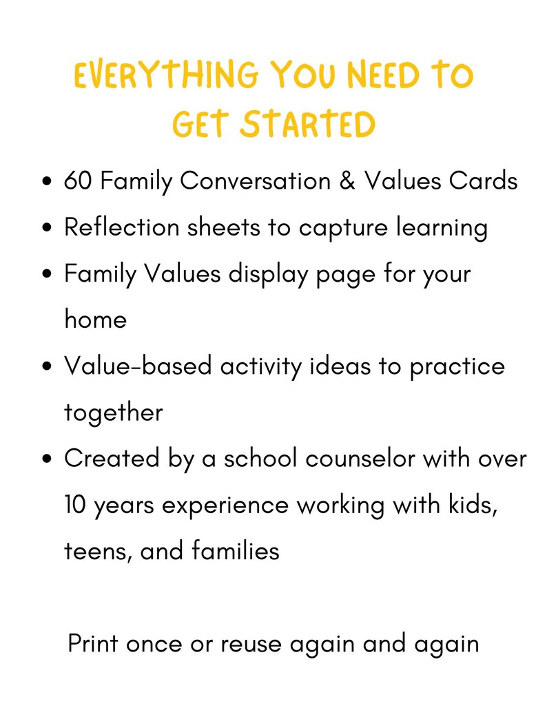 Family Bonding Printable Values Workbook | Parents Conversation ...