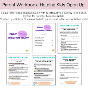 Helping Kids Open Up & Share Their Feelings | Parent Guide and Workbook | Parent Kid Pre Teen Activity | Foster Communication | Mindfulness