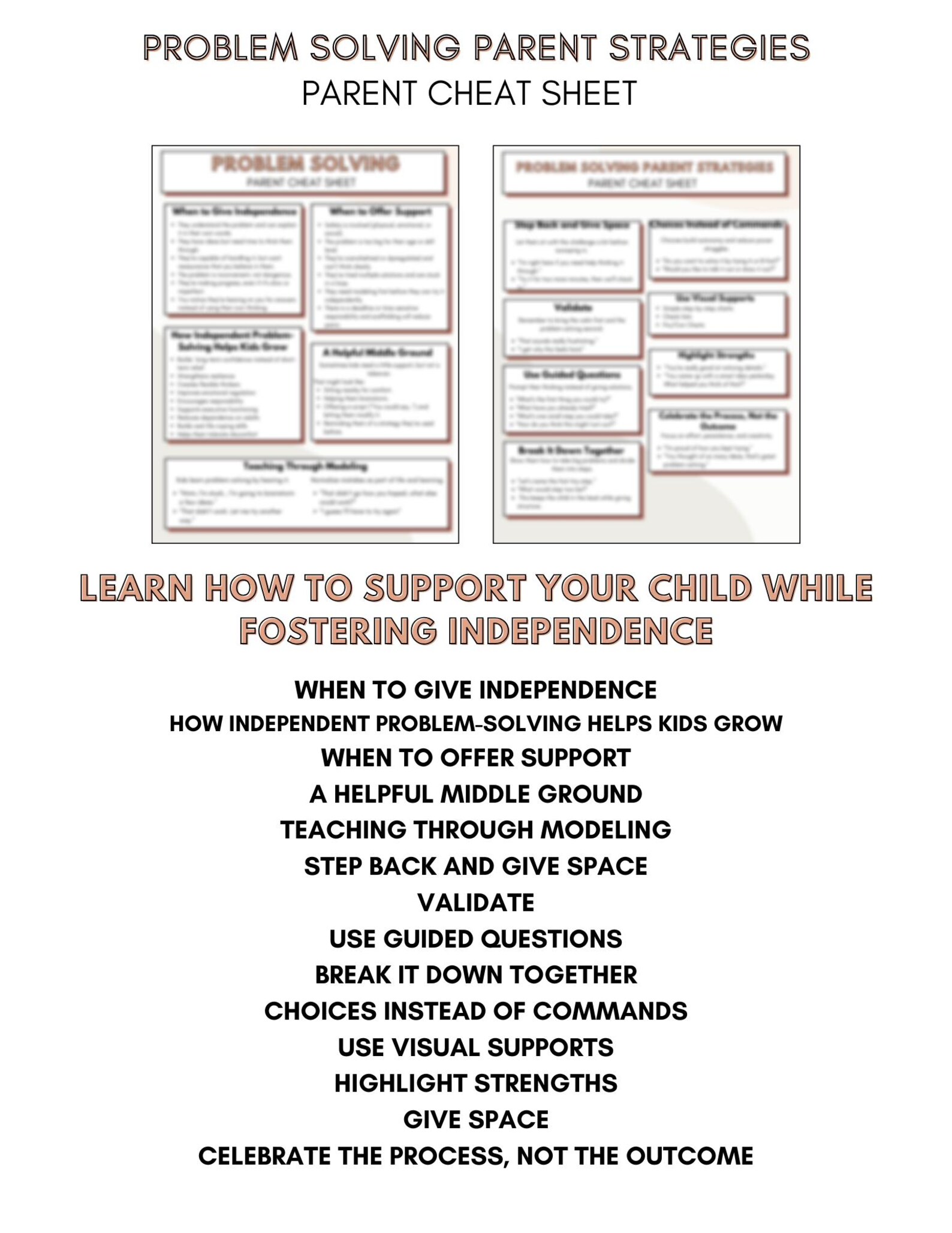 Calm Parenting Problem-solving Cheat Sheet | SEL Guide | Helping Kids ...