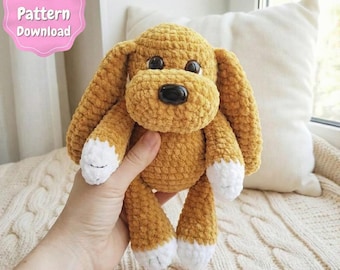 Patron de chien au crochet, tutoriel de crochet pour chiots Amigurumi, cadeau de baby shower (téléchargement PDF)