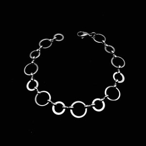 Stainless Steel Circle Link Chain Bracelet Anklet Geometric Minimalist Modern No Tarnish