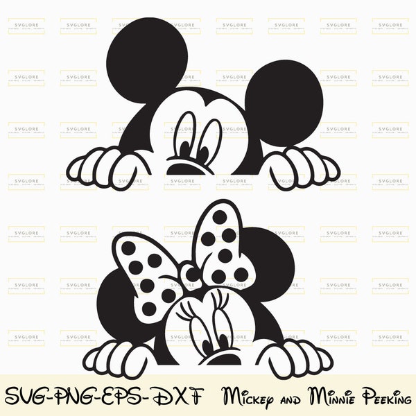 Mickie Minie Peeking Svg,Mouse Friends Svg , Mickie Svg,MinnieSvg,Mouse Svg,Friends Svg ,Png Dxf Eps,Dsney Svg ,Instant Download,Cricut File