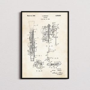 Clarinet Patent Print, Clarinet Poster, Clarinet Wall Art, Clarinet Art Print, Clarinet Gifts