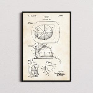 Fire Helmet Patent Print, Fire Helmet Poster, Fire Helmet Wall Art, Fire Helmet Art Print, Fire Helmet Gifts