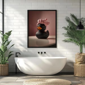 Cute Black Rubber Duck Print, Rubber Duck Prints, Rubber Duck Wall Art, Funny Bathroom Print, Bathroom Wall Art, Rubber Duck Gifts