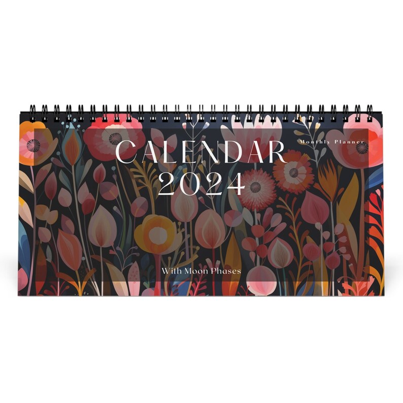 Floral Desk Calendar 2024 2024 Calendar Abstract Flower Etsy