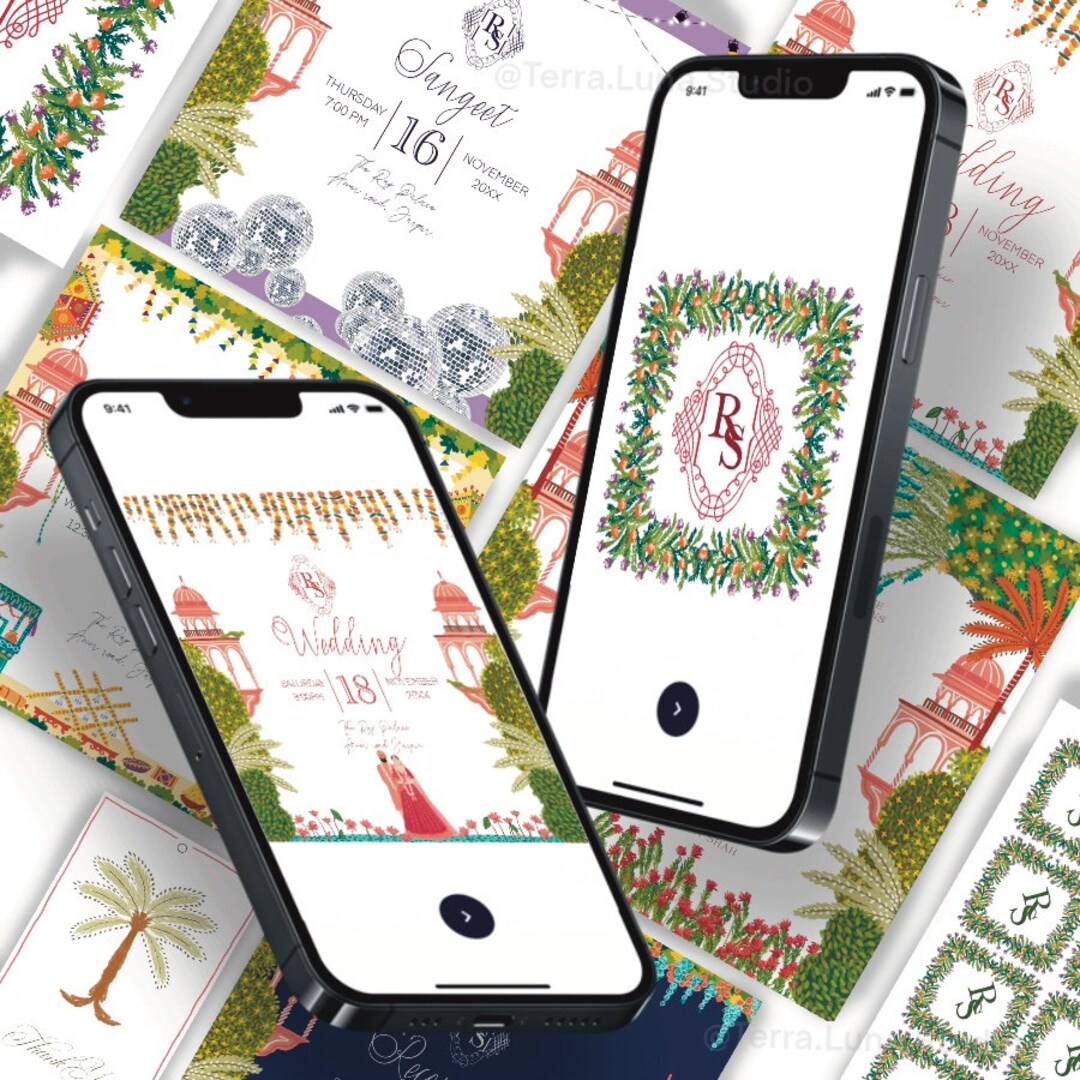 HINDU WEDDING Card, Pichwai Wedding Card, Traditional Indian Wedding ...