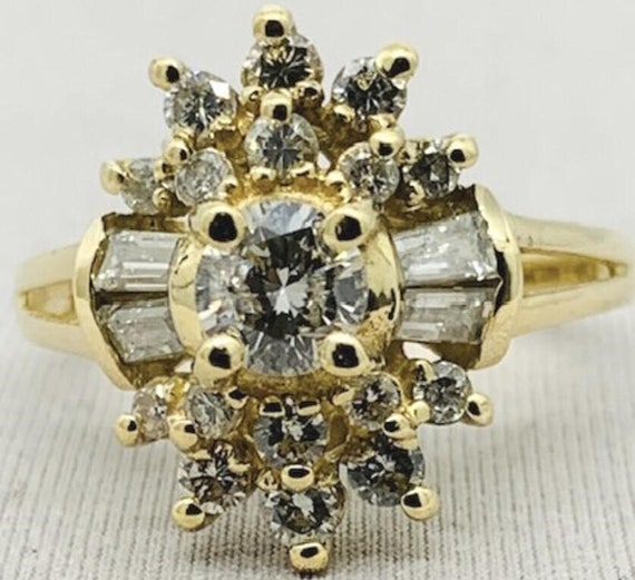 14K Yellow Gold Diamond Ring - image 1