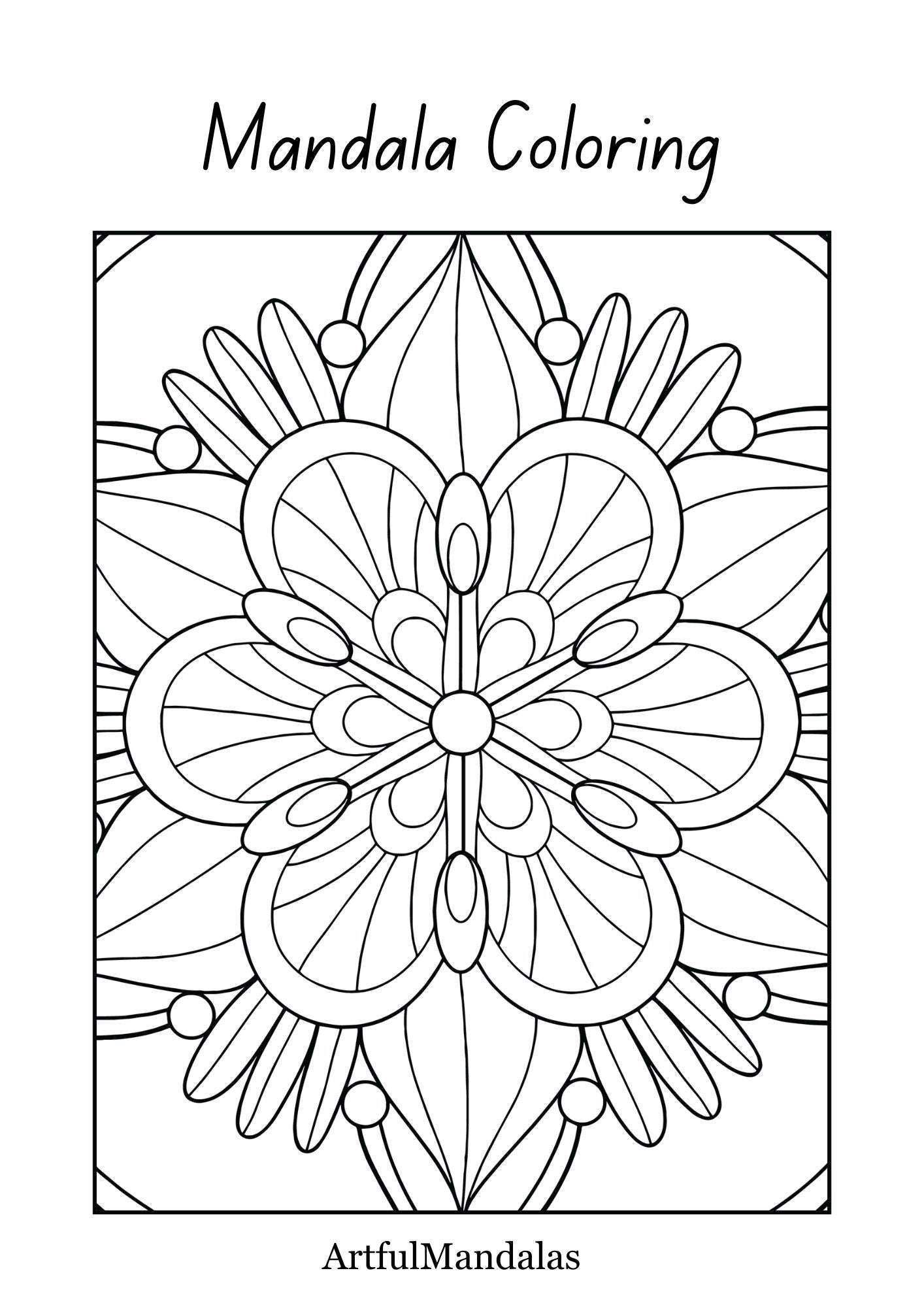 Mandala Coloring 50 Printable Coloring Pages Stress Relief Etsy
