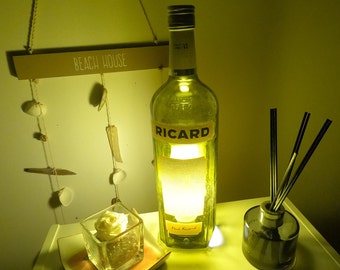 Lampe lumière bouteille alcool Ricard DIY