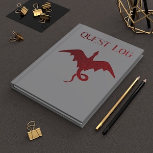Quest Log Hardcover Journal Dungeons and Dragons Notebook DnD Book Dungeon Master Gift Tabletop RPG Notebook for Him/Her Gamer Gift