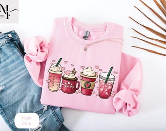 T-shirt café Saint-Valentin, t-shirt femme Saint-Valentin, t-shirt XOXO, cadeau amateur de café, chemise café rose