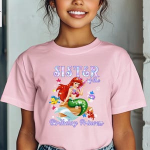 Disney The Little Mermaid Birthday Tshirt, Custom Princess Birthday Tshirt, Ariel Birthday Girl Tee, Party Shirt