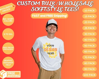 Custom Bulk DTF Printed T-Shirts – Personalized Softstyle Tees