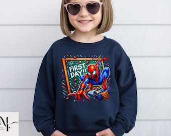 Superhero First Day of School Shirt: Spidey Comic Style Kids Tee