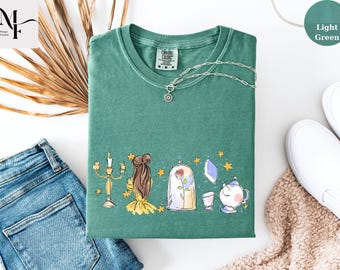Watercolor Belle Princess T-Shirt, Beauty and the Beast Disney Tee