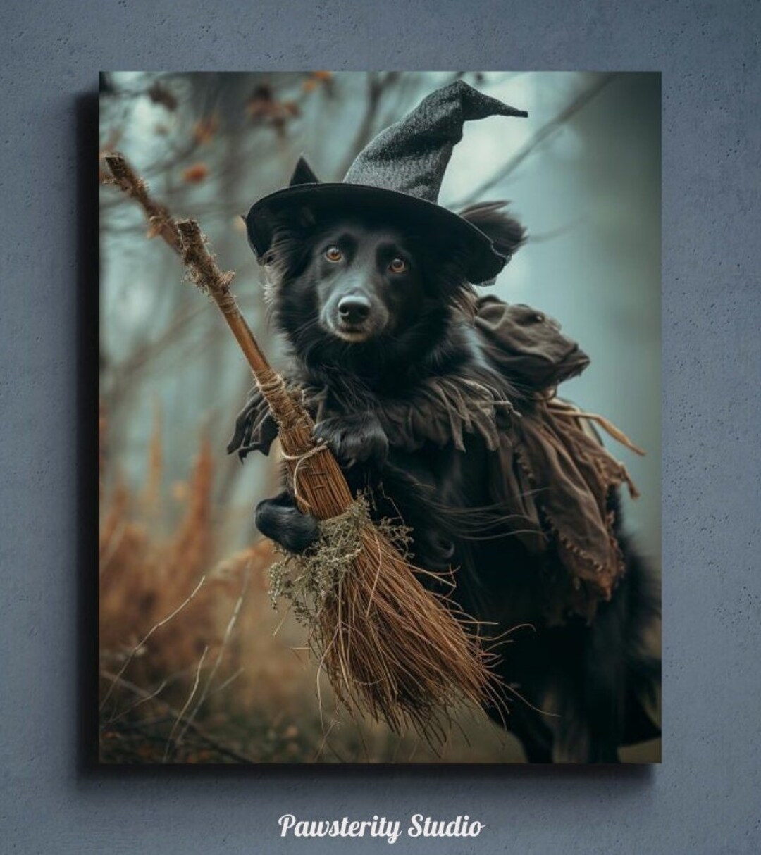 Witch Pet Portrait: Custom Gothic Wizard Art (printable) - Etsy