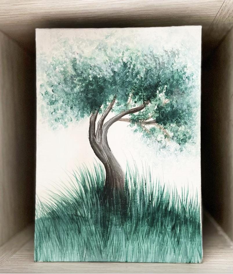 Tonnelle sereine | Peinture acrylique | Mini toile