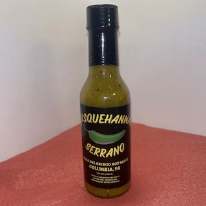 Susquehanna Serrano Hot Sauce, 5oz, Homemade Jalapeño Serrano Medium Hot Sauce