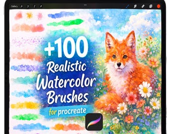 Watercolor Brushes for Procreate, Wet Watercolor Textures, Realistic Watercolour Brushes, Wet on Wet Watercolor Brush, Digital iPad Brushes