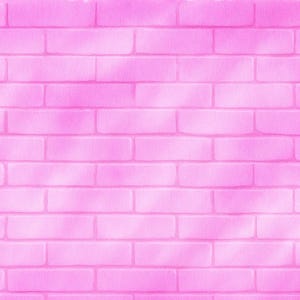 May include: A pink brick wall background. The bricks are rectangular and arranged in a staggered pattern. The color is a soft, light pink, with subtle variations in tone, creating a textured appearance.