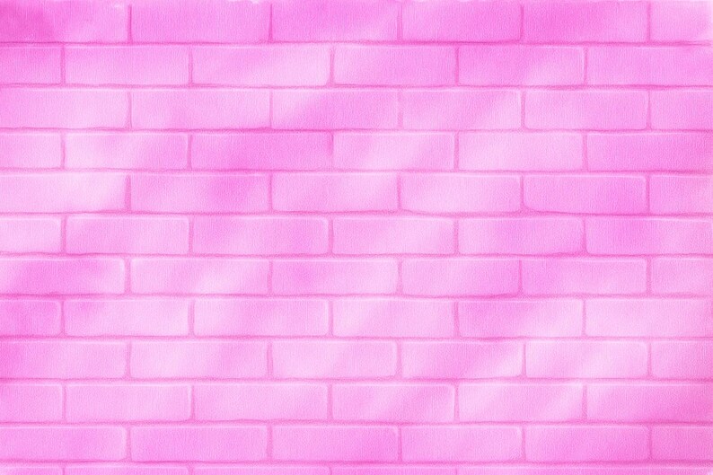 May include: A pink brick wall background. The bricks are rectangular and arranged in a staggered pattern. The color is a soft, light pink, with subtle variations in tone, creating a textured appearance.
