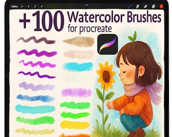 Realistic Watercolor Brushes for Procreate, Wet Watercolor Texture, Wet on Wet Watercolour Brush Set, Painting Brushes, Digital iPad Brushes