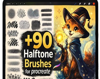 Procreate Halbtonpinsel, Schraffur-Set, iPad-Kunsttexturen (PDF-Download)