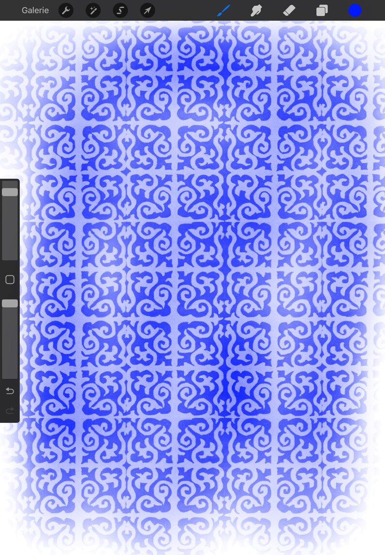 May include: A blue and white patterned design, featuring a repeating ornate scrollwork motif. The design is arranged in a grid-like pattern, creating a visually appealing and symmetrical composition. The image is a digital illustration.