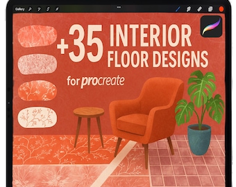 Pinceles para suelos de interiores de Procreate, pincel para mármol, pinceles para texturas de piedra, pinceles para paredes de Procreate, pincel para azulejos, pincel para diseño de interiores de Procreate