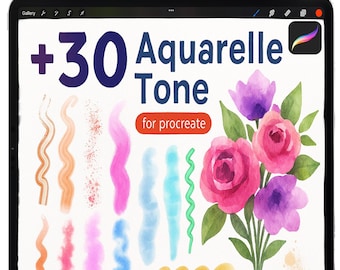 Procreate Watercolor Brushes, Procreate Wet Watercolor Textures, Procreate Blending Washes, Realistic Watercolor Brushset, Painting Brushes