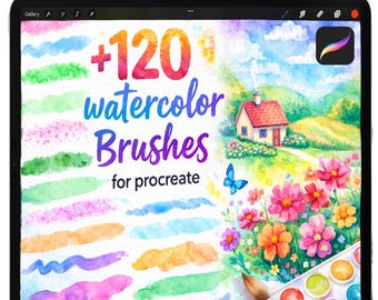Watercolor Brushes for Procreate, Wet Watercolor Textures, Wet on Wet Watercolor Brush Set, Painting Blending Brushes, Digital iPad Brushes