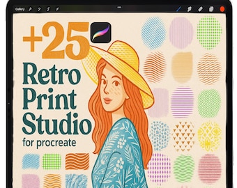 Procreate Muster, Halbtonbürsten, Musterbürsten, Procreate Texturen, Procreate Stipple-Shading-Pinselset, iPad Digitale Zeichenbürsten