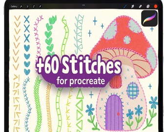 Procreate Stitch Brushes, Sewing Brush, Procreate Embroidery Brush Set, Fashion Brushset, Knit Stitching Brushes, Procreate Crochet Brushes