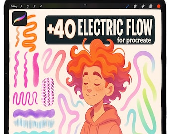Procreate ネオンブラシ、Procreate 光るモノラインブラシ、グローライトブラシセット、モノラインブラシ、スパークルブラシ、デジタル iPad ブラシ