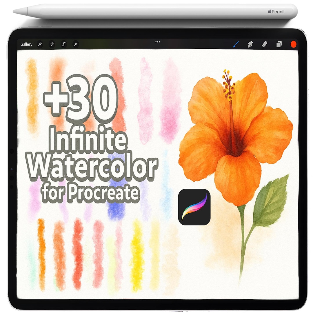 Procreate Watercolor Brush Set, Realistic Wet Watercolor Brushes ...