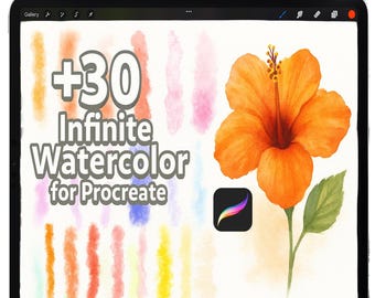 Realistic Watercolor Brush Kit for Procreate (Digital Download)