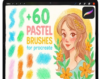 Oil Pastel Brushes for Procreate, Realistic Chalk Pastel Painting, Procreate Paint Crayon Brushes, Procreate Coloring Pencils, iPad Brushes