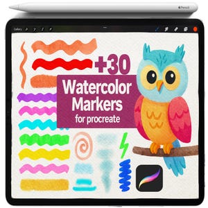 Procreate Watercolor Markers: Procreate Pastel Chalk Brushes, Watercolor Brush, Procreate Painting Brushset, Watercolor wash For Procreate