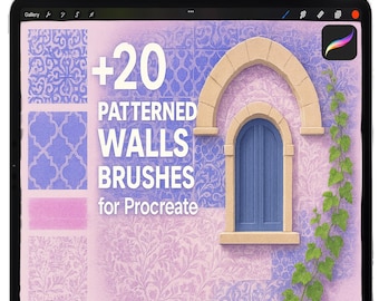 Procreate Wall Brushes, Tiles Brush, Procreate Interior Design Brushes, Interior Decor Patterns, Architectural Brush Set, Texture Brushes