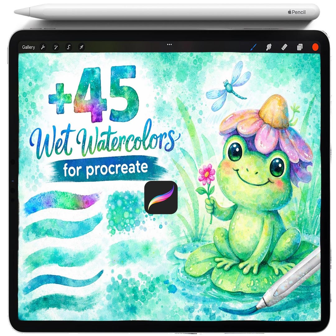 Realistic Watercolor Brushes for Procreate, Procreate Wet Watercolor ...