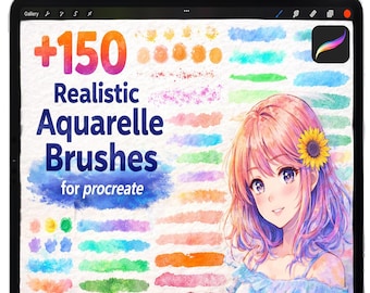 Procreate Realistic Watercolor Brushes, Procreate Wet Watercolor Texture Brushes, Watercolor Blending Brushes, Watercolor Painting Brushset