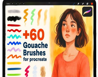 Procreate Gouache Brushes, Painting Texture Brush Set, Procreate Impasto Painting, Wet Acrylic Brushset, Blending Oil Brushes for Procreate