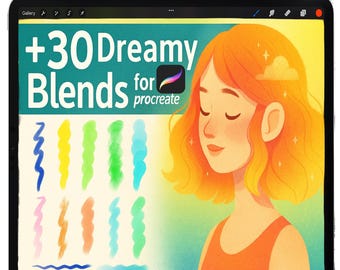 Procreate Brushes, Dreamy Blends Wet Watercolour Texture (Digital Download)
