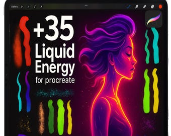 Procreate Alcohol Ink Brushes, Procreate Watercolor Brushes, Procreate Gouache Brush Set, Procreate Acrylic Brushes, Wet Watercolor Brushset