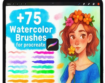 Procreate Watercolor brushes, Painting Brush Set, Blending brush, Procreate Digital Watercolor, Procreate Paper Textures, Procreate Palette